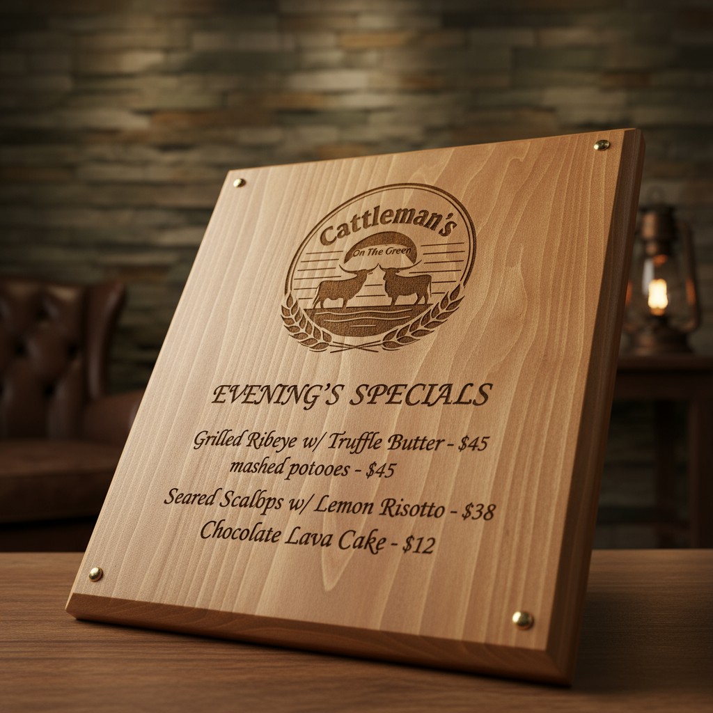 A special menu item at a place called Cattleman's, with prices in USD.